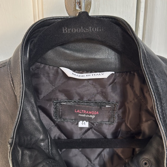 Laltramoda soft black leather bomber jacket - Picture 5 of 5